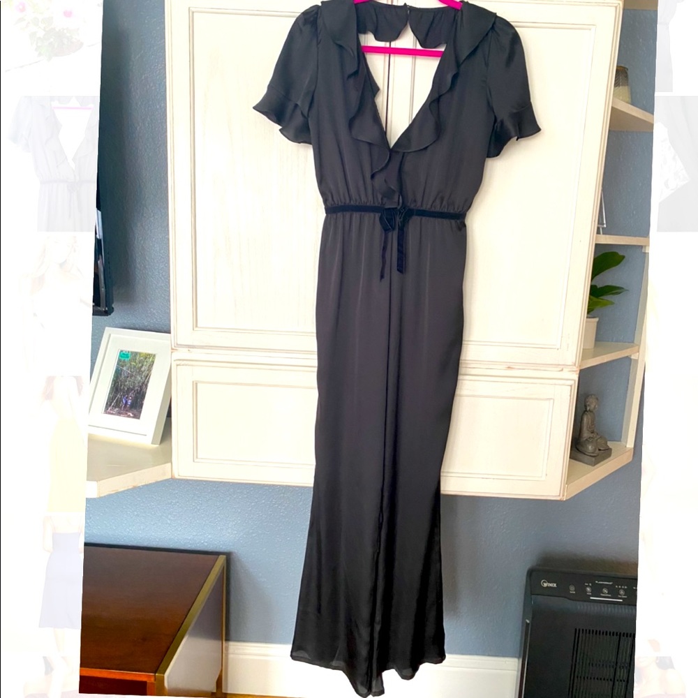 Sexy Black Ruffle Jumpsuit